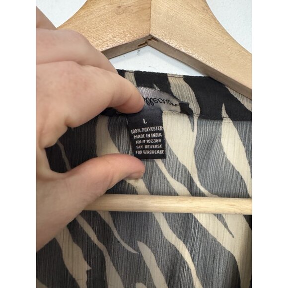 Club Z Zebra Animal Print Cover Up‎ Beach Swim Pool Tunic Tie Open Sheer Kimono - Picture 8 of 9